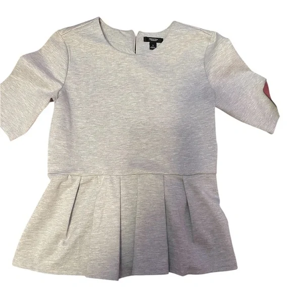 Vera Wang Peplum Blouse – Silky Gray Top – Size Small - Picture 1 of 4